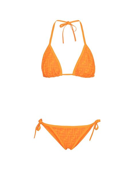 fendi orange bikini|Fendi high waisted swimsuit.